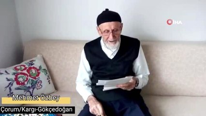 78 yaşındaki Mehmet amcadan şiirli 'Evde kal' çağrısı