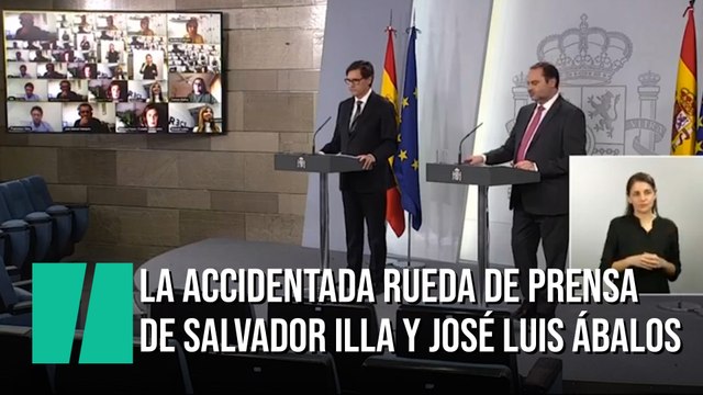 La accidentada rueda de prensa de José Luis Ábalos y Salvador Illa