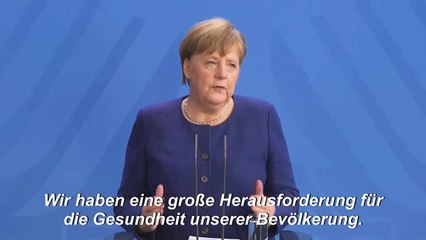 Coronavirus: Merkel sieht EU vor "größter Bewährungsprobe seit ihrer Gründung"