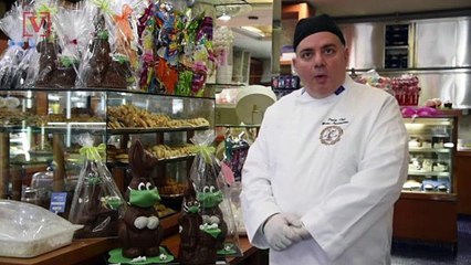 Greek Pastry Chef Makes Easter Bunnies With Gloves and Masks