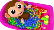 Learn Colors With Animal - Learn Colors Baby Monkey Bath Time Bunny Mold Finger Family Song for Kid Children