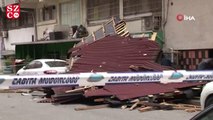 Gaziosmanpaşa’da şiddetli rüzgar çatı uçurdu