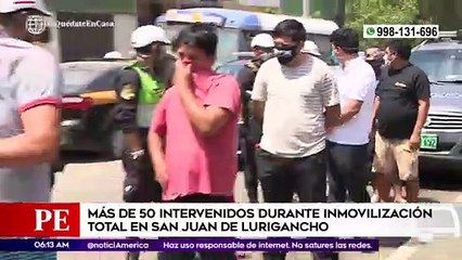 Primera Edición: Más de 50 intervenidos durante inmovilización total en SJL