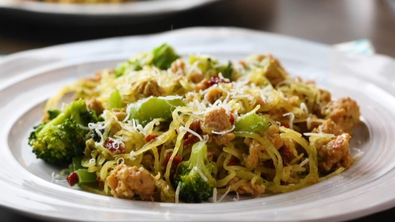 Italian Chicken with Pesto and Spaghetti Squash