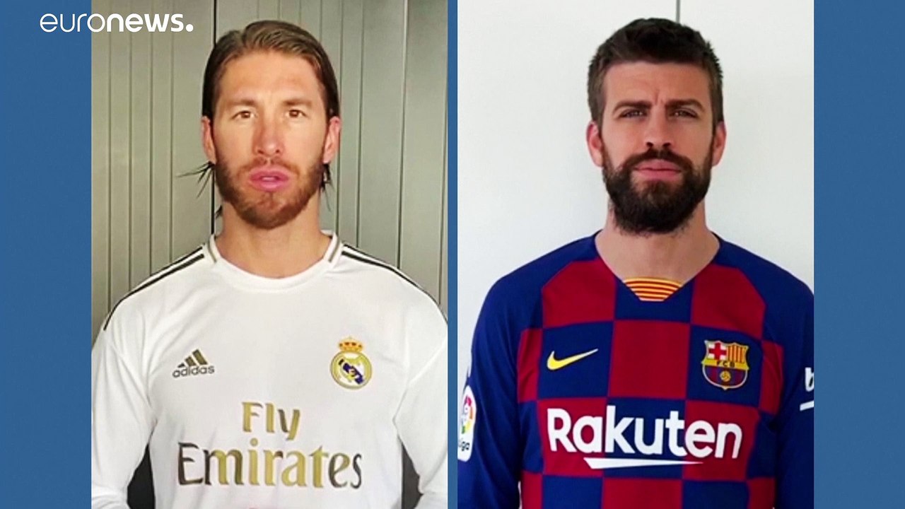Sergio Ramos y Gerard Piqué hablan al unísono en un vídeo para fomentar el deporte en confinamiento