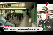 San Isidro y Miraflores apoyan en trabajos de desinfección a agentes policiales