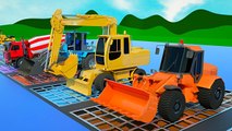 Learn Colors with Construction Trucks for Kids with -Excavator, Dump Truck and Bulldozer