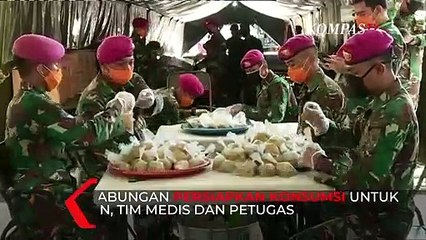 Intip Tim Gabungan Siapkan Konsumsi di Dapur Umum RS Corona Wisma Atlet