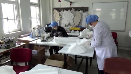 Sağlık çalışanlarının tulumları Tokat Olgunlaşma Enstitüsünden