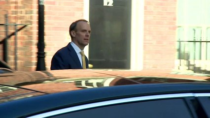 Raab arrives for first day standing in for PM