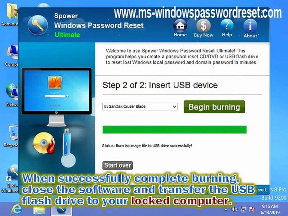 Unlock Windows 8 Admin Password with USB