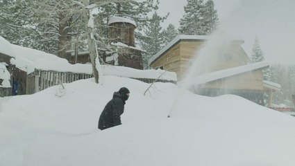 Heavy snow buries empty ski resort