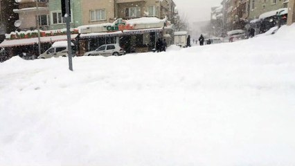 Images of snow falling in the center of Karaman in the past