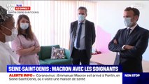 Emmanuel Macron à la rencontre de soignants dans une maison de santé à Pantin (93)