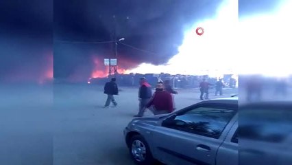Başkent'te market deposunda yangın