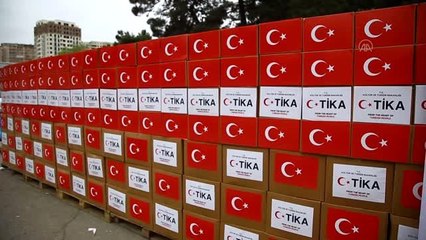 TİKA Azerbaycan'da 2 bin aileye gıda ve temizlik malzemesi dağıttı