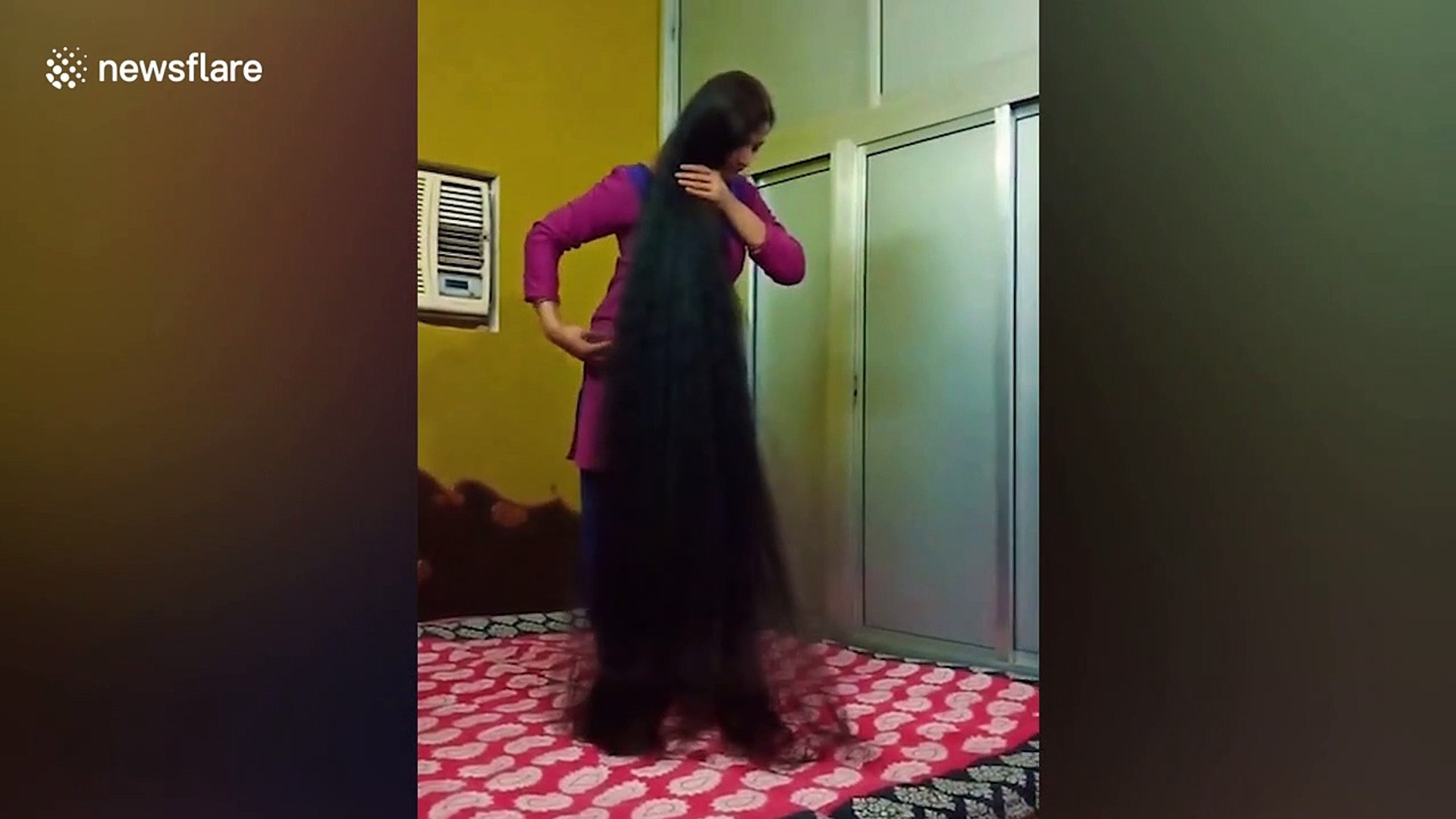 ⁣Meet the real life Indian Rapunzel who has seven-foot-long hair