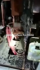MEDIUM TENSION CELL CATCHES FIRE