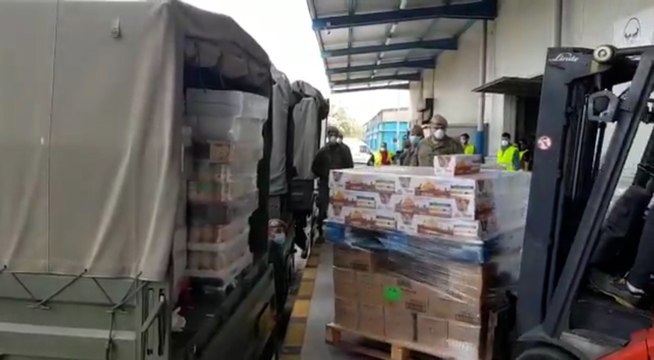El Ejército ayuda al Banco de Alimentos de Mallorca a transportar 12 toneladas de comida