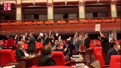 Mecliste 'İnfaz Yasası' protestosu