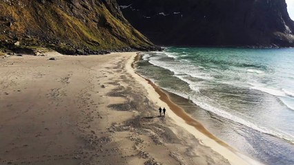 Beautiful Secluded Beach in Norway Captured via Drone