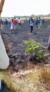 सुल्तानपुर: अज्ञात कारणों से लगी आग, 10 बीघा गेहूं के खेत हुए राख