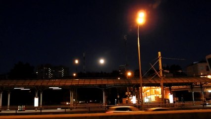 Multiple UFO's Filmed Moving Across the Moonlight