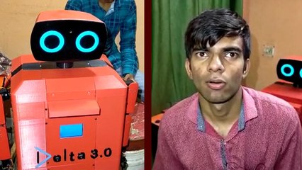 बुलंदशहर के दो छात्रों ने बनाया ‘डेल्टा-3.0’ रोबोट, कोरोना मरीजों को पहुंचाएगा दवा और खाना