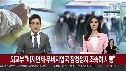 외교부 "비자면제·무비자입국 잠정정지 조속히 시행"