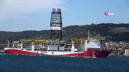 Fatih sondaj gemisi Çanakkale Boğazı'ndan geçti