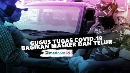 Gugus Tugas Covid-19 Kabupaten Cirebon Bagikan Masker dan Telur