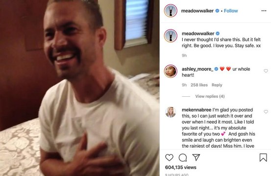 Paul Walker's daughter Meadow shares never-before-seen clip