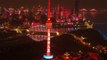 Coronavirus: Wuhan honours workers with light show as lockdown lifted