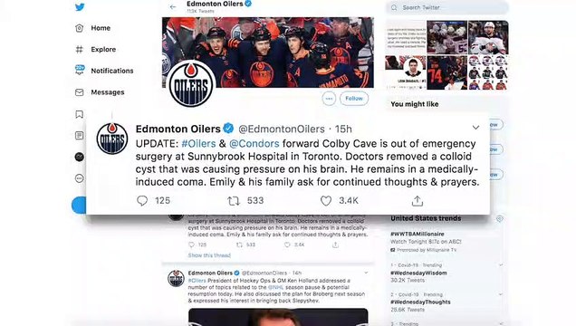 Colby Cave Placed In Medically Induced Coma