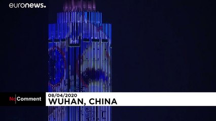 Download Video: Midnight light show as Wuhan lifts coronavirus lockdown