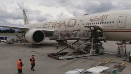 Avión de Emiratos llega a Colombia con 13 toneladas de material médico donado