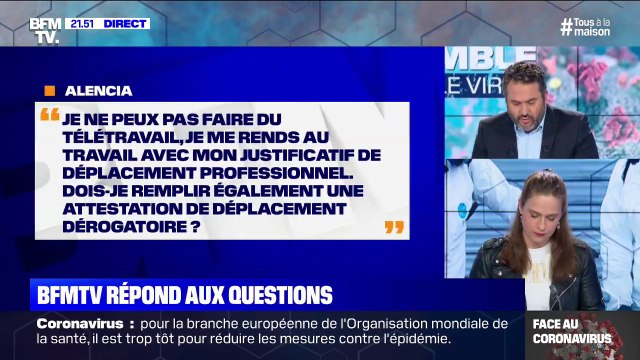 Munie d'un justificatif professionnel, dois-je aussi remplir l'attestation de déplacement dérogatoire ?