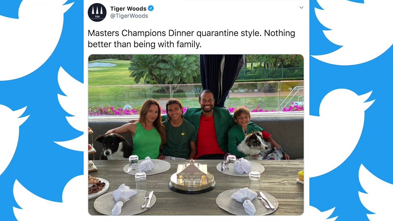 Tiger Woods holds Masters Champions Dinner "quarantine style"