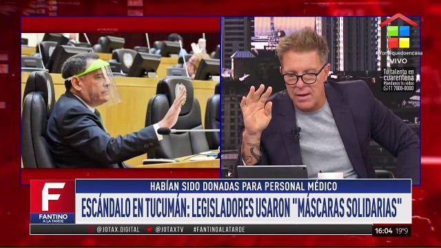 Fantino, indignado con legisladores que usaron mascaras solidarias