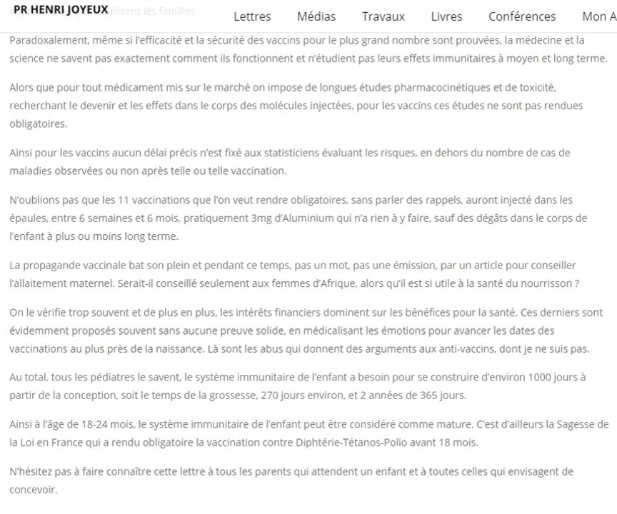 16\Immunité 1000 jours après la conception, Dr Henry Joyeux