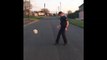 South Yorkshire Police play football in deserted streets during lockdown