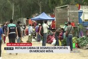 Instalan cabina de desinfección en San Juan de Miraflores y La Molina