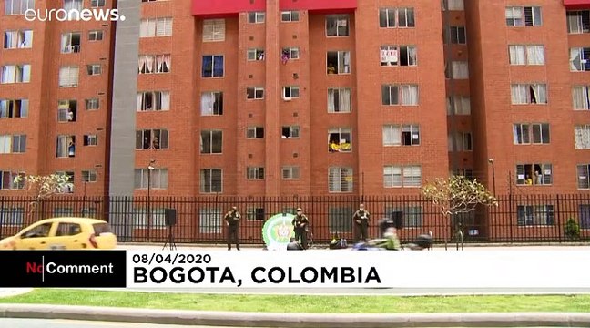 Police use zumba classes to lift the spirits of confined Colombians