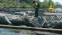 Crolla ponte sul fiume Magra tra Massa e La Spezia -5- (08.04.20)