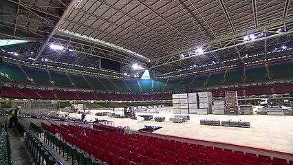 Cardiff's Principality Stadium transforms into field hospital