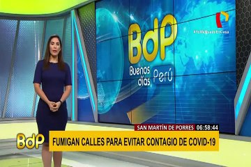 Fumigan calles de San Martín de Porres para evitar propagación del COVID-19