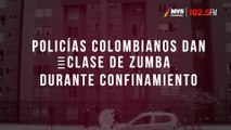 Policías colombianos dan clase de zumba durante confinamiento