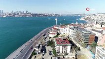 (Özel) Turkuaz rengine bürünen İstanbul Boğazı havadan görüntülendi