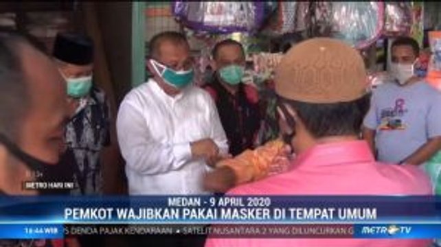 Plt Wali Kota Medan Razia Pengunjung Pasar yang Tak Pakai Masker