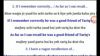 10 Phrases for Remembering, Reminding, & Forgetting In English With Urdu Translation
